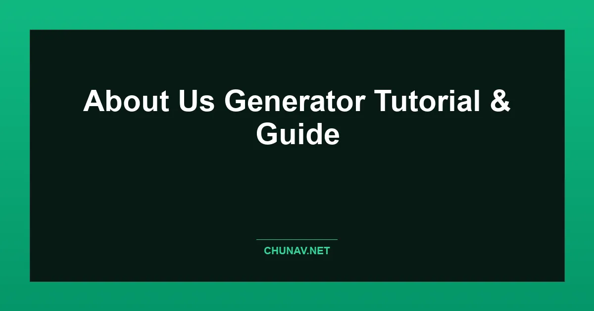 About Us Generator Thumbnail