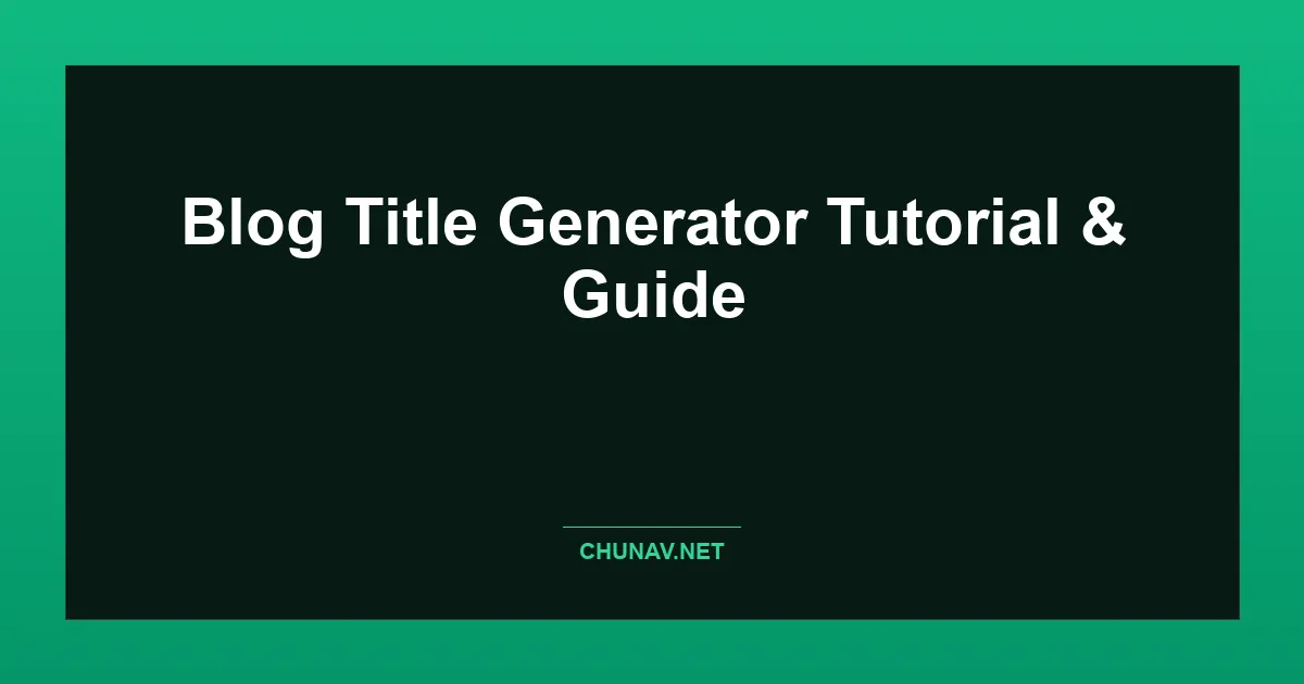 Blog Title Generator Thumbnail