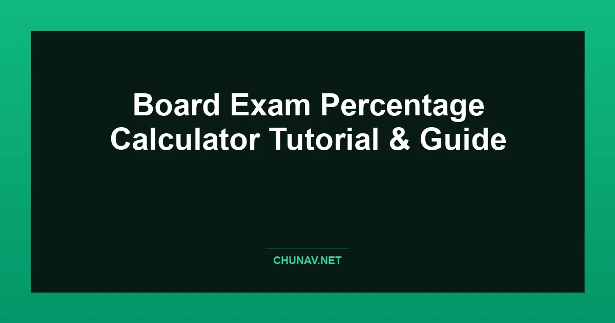Board Exam Percentage Calculator Thumbnail