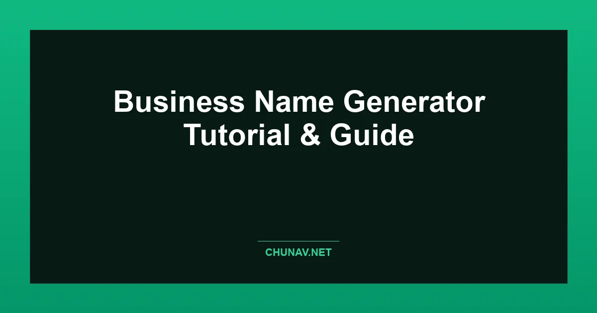 Business Name Generator Thumbnail