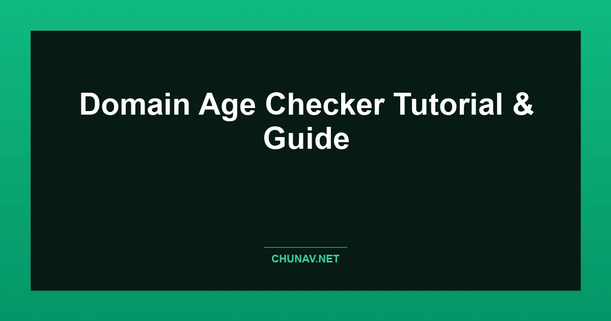 Domain Age Checker Thumbnail
