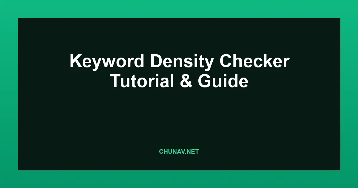 Keyword Density Checker Thumbnail