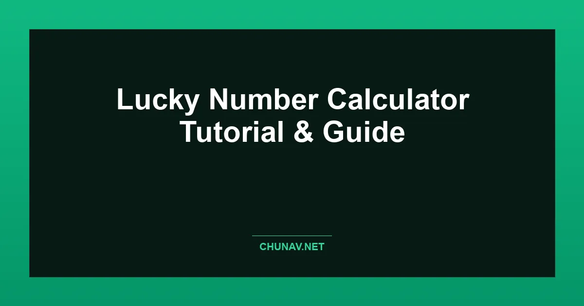 Lucky Number Calculator Thumbnail