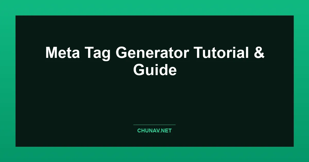 Meta Tag Generator Thumbnail