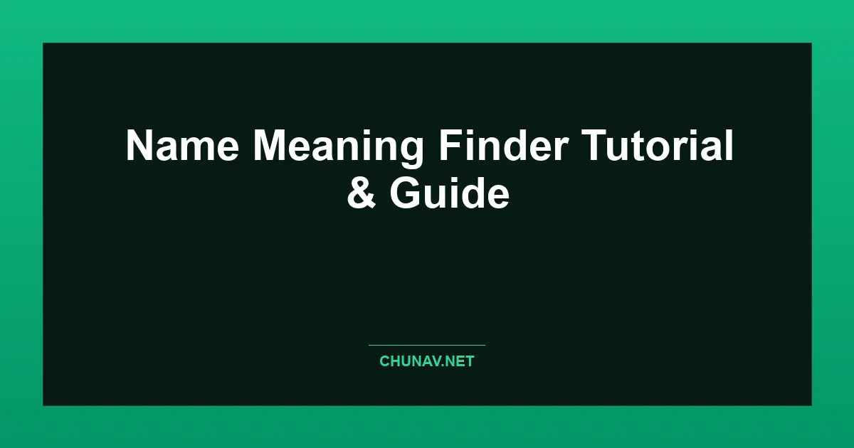 Name Meaning Finder Thumbnail