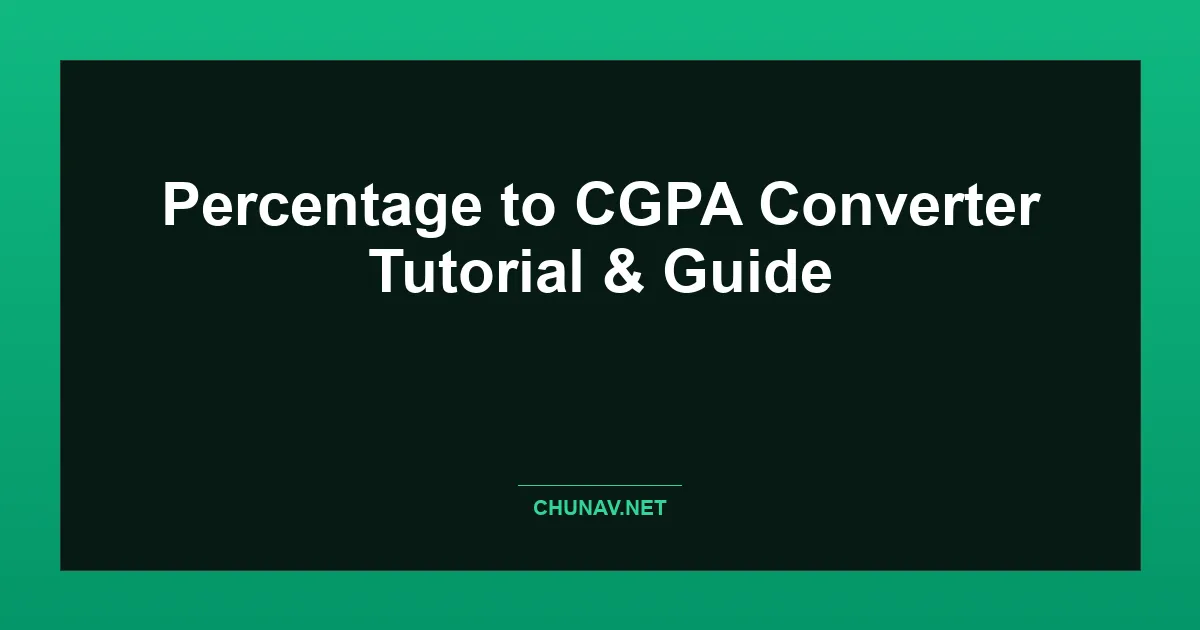 Percentage to CGPA Converter Thumbnail