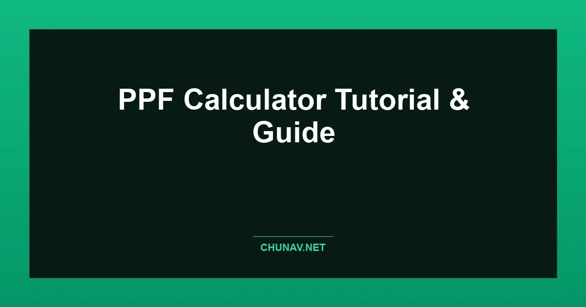 PPF Calculator Thumbnail