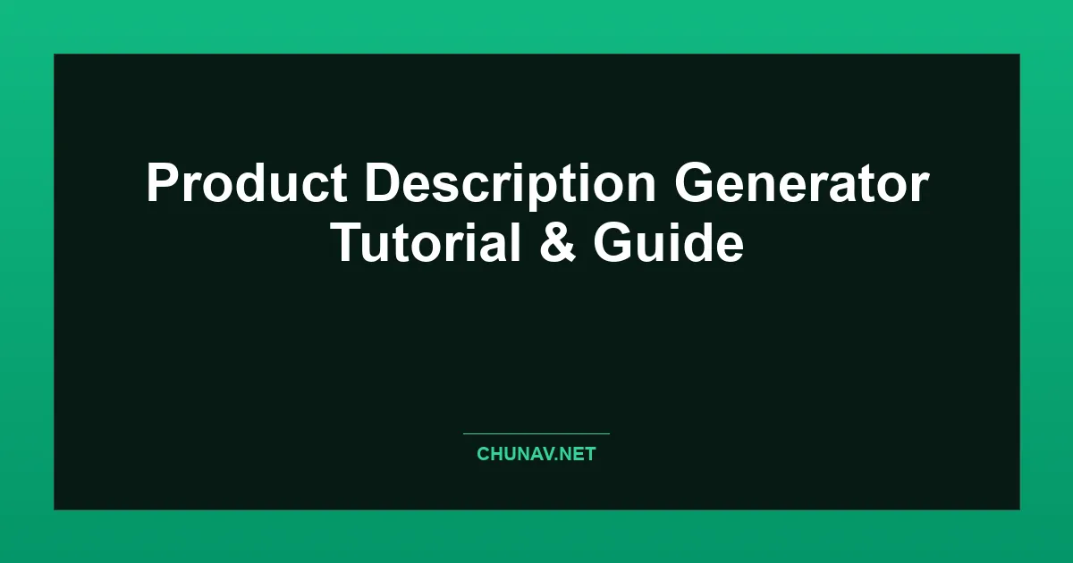 Product Description Generator Thumbnail