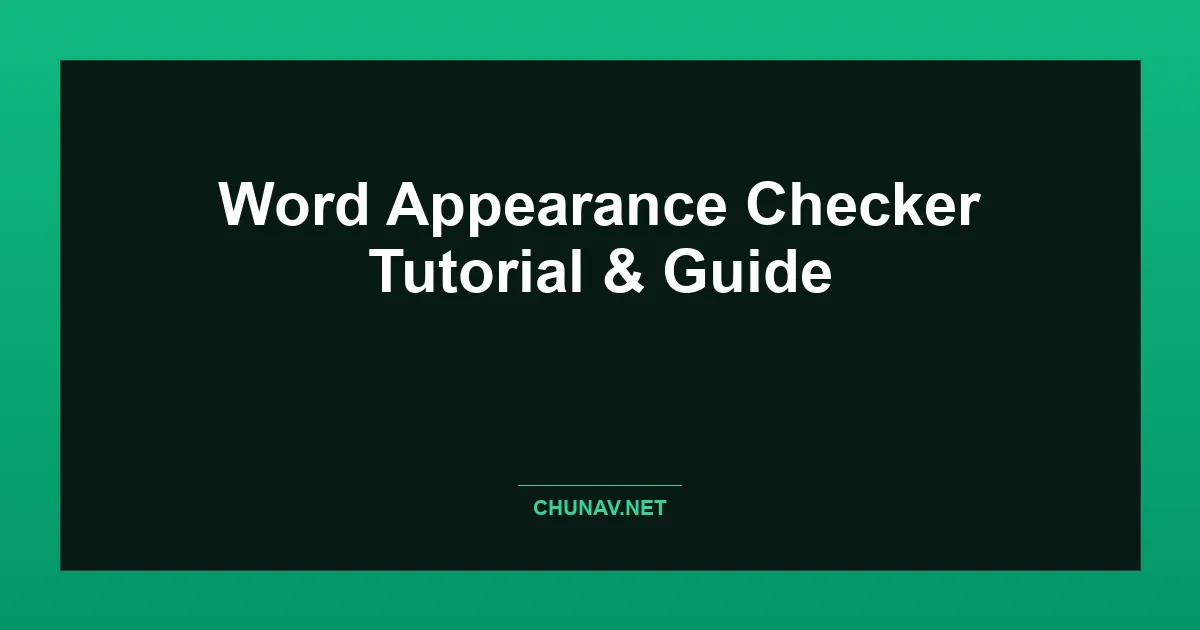 Word Appearance Checker Thumbnail